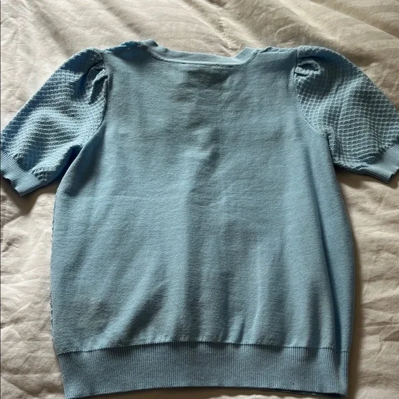 NWT Nanette Lenore blue knit sweater blouse - Picture 6 of 6